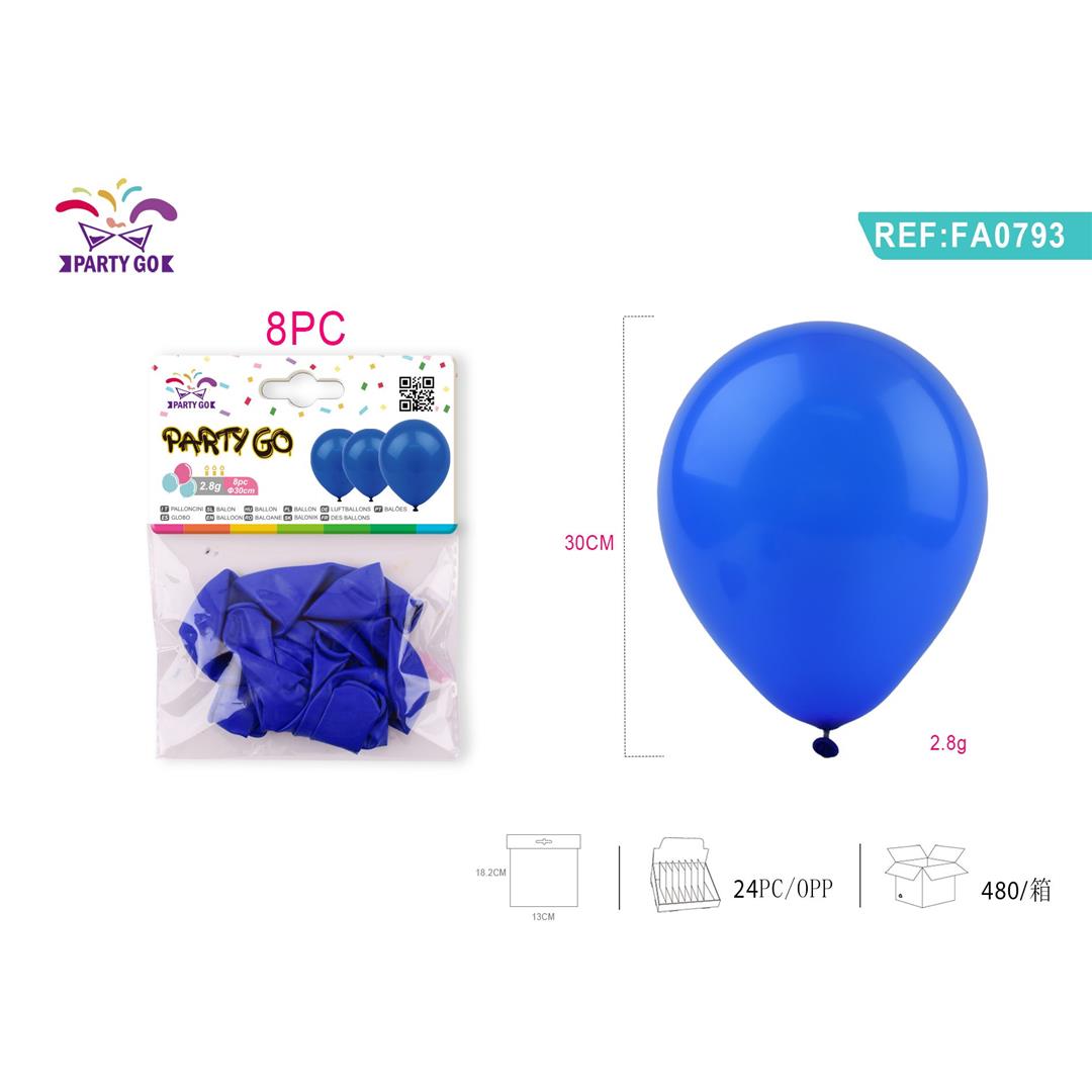 80568 8058617611937 FA0793 PALLONCINI BLU 8PZ 30CM