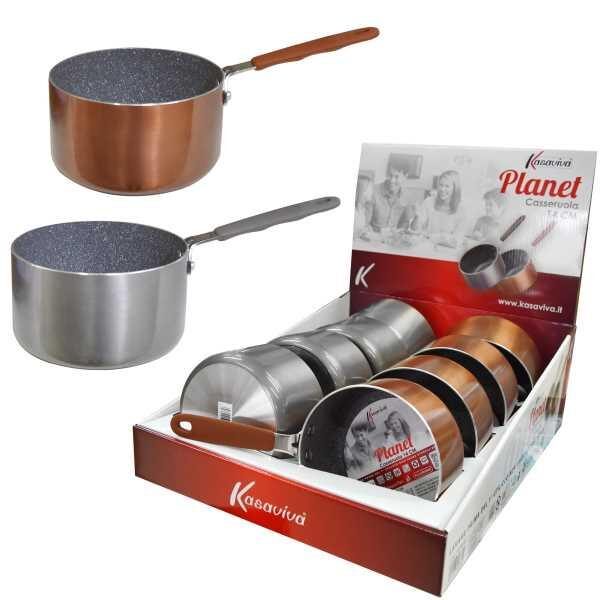 81087 8034116096383 1609638 SAIS CASSERUOLA C/MANICO PLANET CM.14 COLORI ASSORTITI