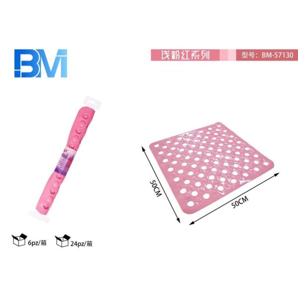 81120 8054144571300 BM-57130 bagno serie rosa tappeto doccia antiscivolo cm.50 x 50 c/ventose