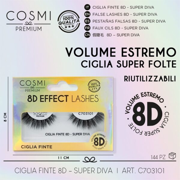 83210 8053285015353 1003730 COSMI cosmi ciglia finte 8d effect-super diva