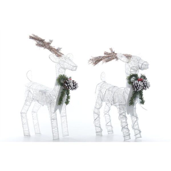 83489 3120370643243 64324 decoro natalizio tubo led da esterno 230v 10 luci di natale renna c/filo intrecciato
