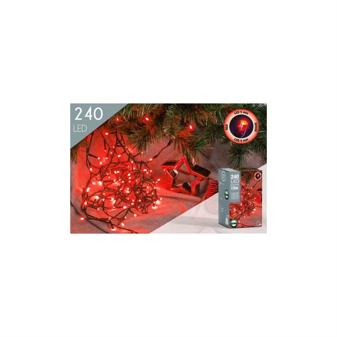 83492 3120370657158 65715 catena led cp 8m 160 luci di natale rosso con spina ip44 cavo 3m verde 8 giochi