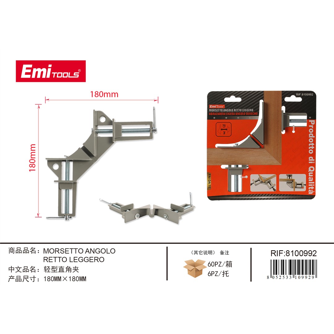 83968 8052533109929 8100992 emi morsetto angolo retto leggero