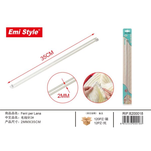 83994 8052533200183 8200018 EMI FERRI PER LANA 2MM 35CM