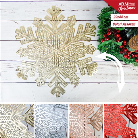 84671 8050767772414 HX963980 tovaglietta in plastica fiocco di neve cm.29x44 col.ass