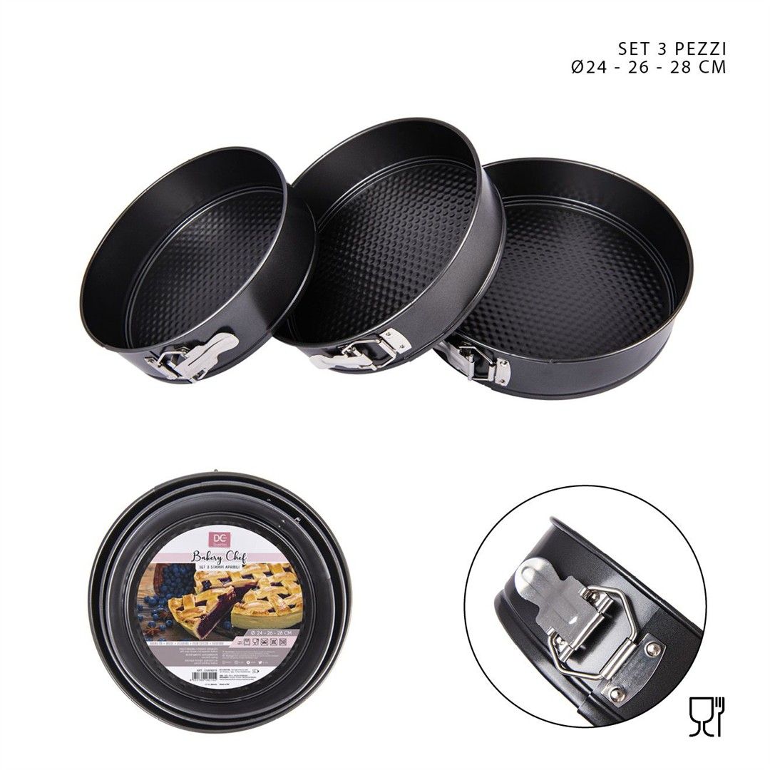 84705 8055769182155 0217651 tortiera apribile set 3pz ø24-26-28cm anti aderente