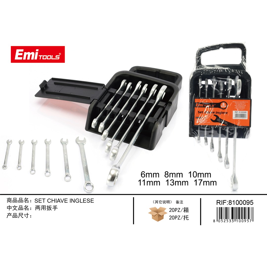 84919 8052533100957 8100095 EMI set chiavi inglesi 6pz