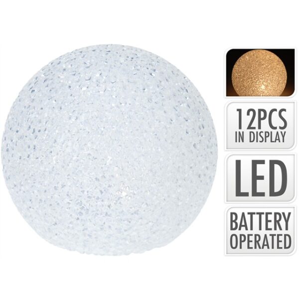 85187 8711295839719 ANR000120 decoro casa sfera eva ø100mm led a batteria con gioco bianco caldo