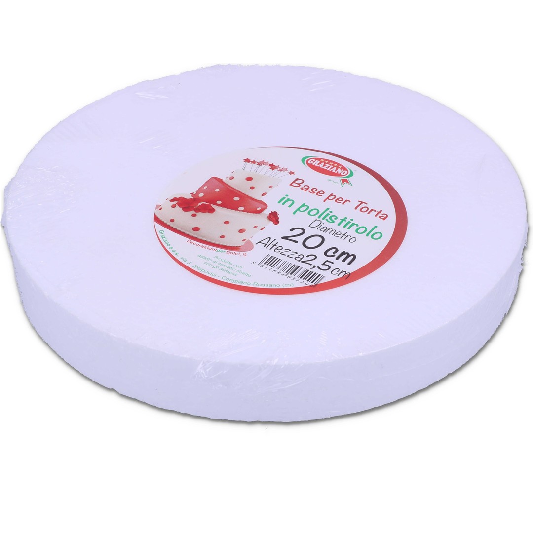 85389 8055769920559 CU992055 base torta tonda polistirolo h2,5xø25cm