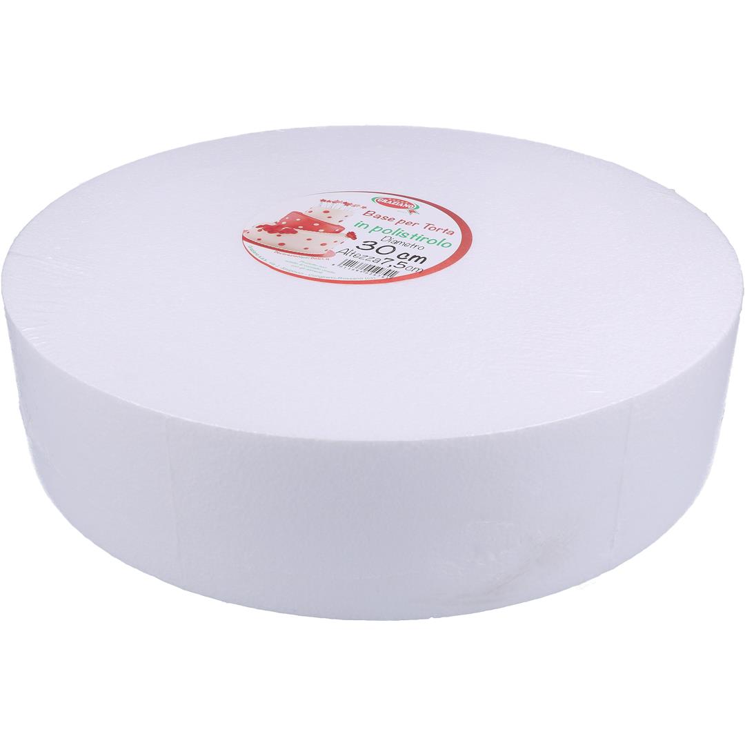 85401 8011684029791 8055769920689 BASE TORTA TONDA POLISTIROLO H7,5 X Ø30CM