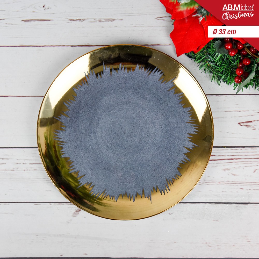 85605 8050767481576 HX955686 segnaposto sottopiatto ø33cm c/decoro oro/grey