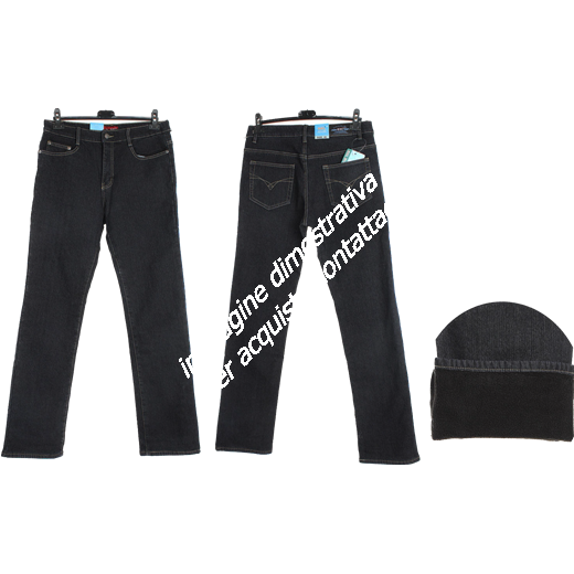 85673 9200000856732 C06-7V ABBIGLIAMENTO UNISEX JEANS FELPATO VITA MEDIA A SIGARETTA SIZE:46-58