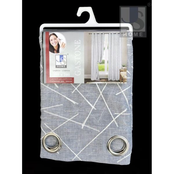 86488 8056457700941 GASTONE_GRIGIO COORDINABILE 60X150-60X240-140X280 GASTONE 1P CON OCCHIELLI 140X280CM COL.GRIGIO