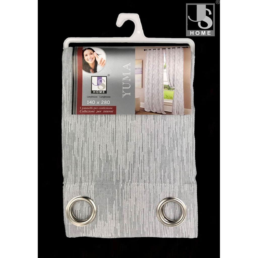 86498 8052219290897 YUMA_280_GRIGIO coordinabile 60x150-60x240-140x280 yuma 1p con occhielli 140x280cm col.grigio
