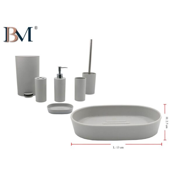 86619 8059018342239 BM-34223 PORTASAPONE IN PLASTICA SATINATO GRIGIO