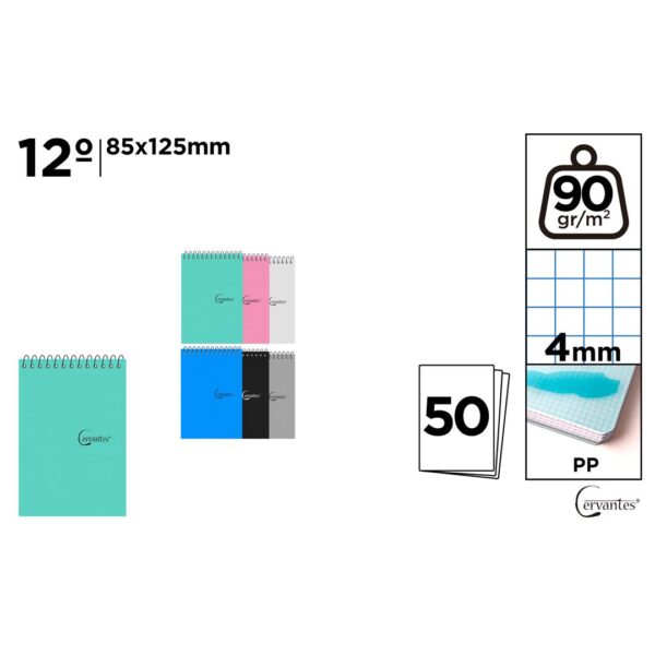 87132 8435250983223 PB180 BLOCK NOTES A7 A SPIRALE VAR. Q4MM CM.8,5 X 12,5