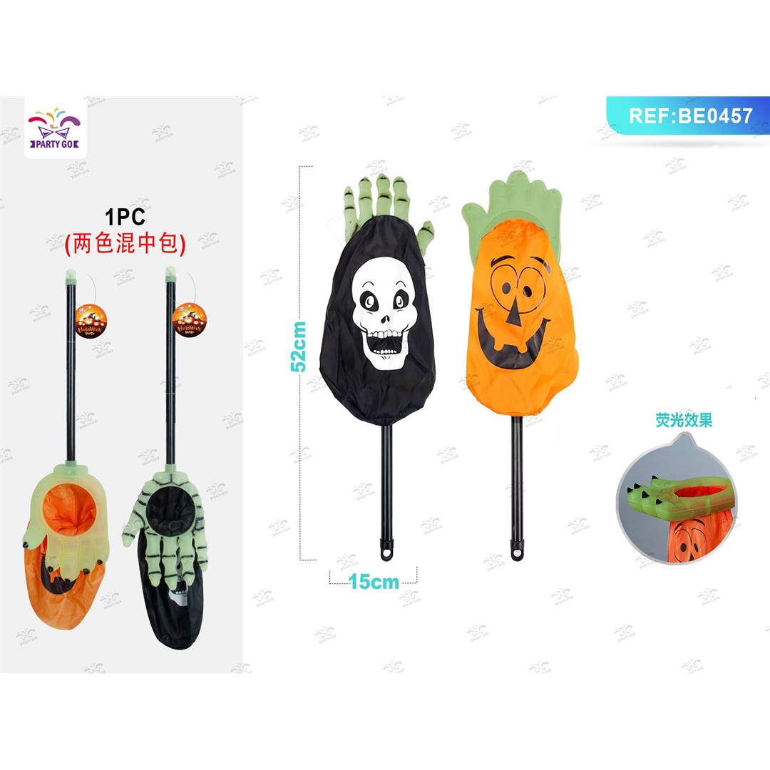 89780 8058617847572 BE0457 halloween secchiello per caramelle con bastone a forma di mano