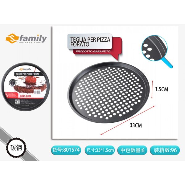 91355 8050238015743 801574 MI TEGLIA PIZZA TONDA FORATA Ø33X1,5CM