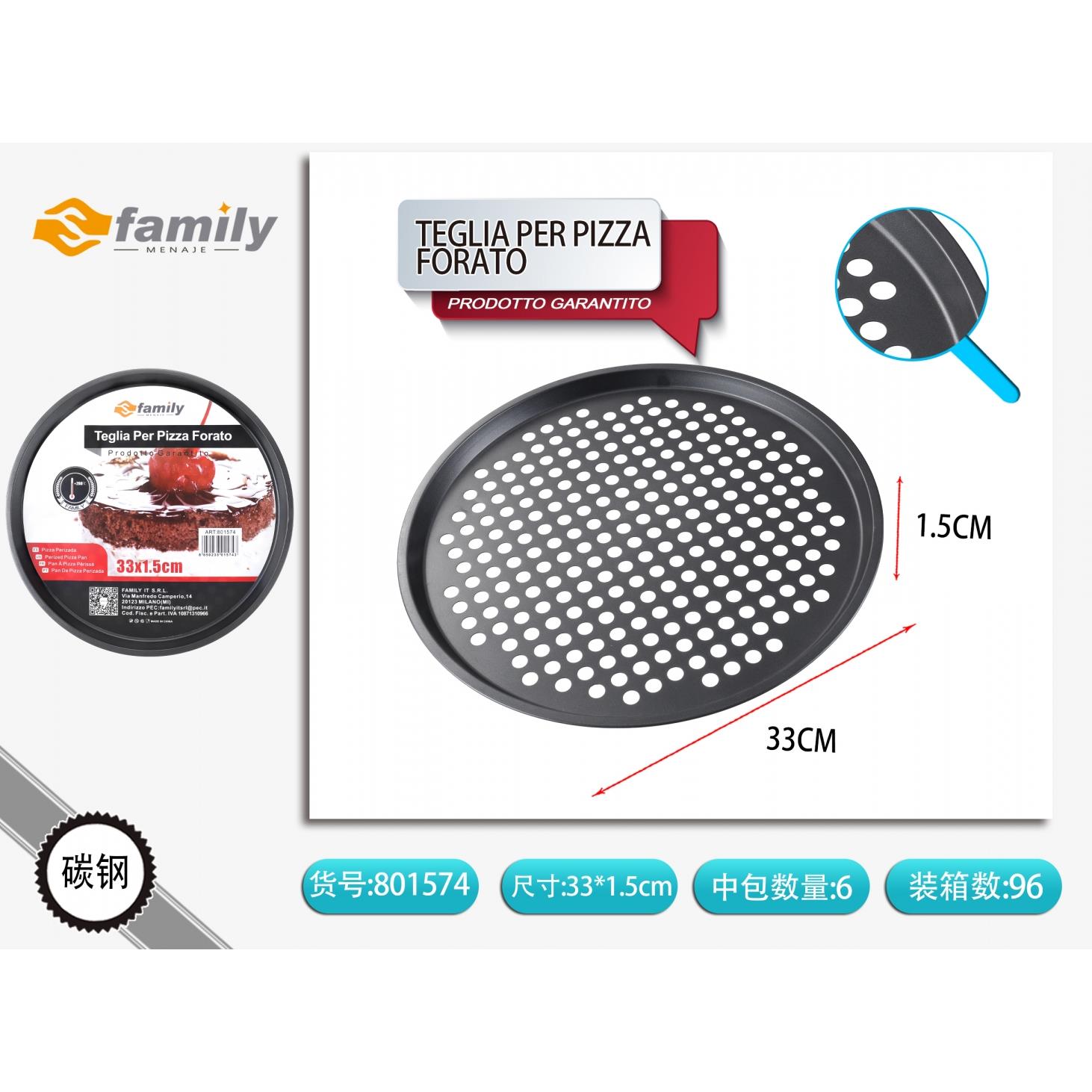 91355 8050238015743 801574 MI TEGLIA PIZZA TONDA FORATA Ø33X1,5CM