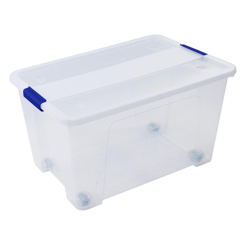 91492 8027458177032 207384 VISCIO box multiuso con coperchio e ruote 52lt cm.57x40xh32
