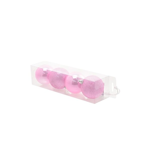 91657 8024972981176 7797687 palline di natale in box 70mm 4pz rosa