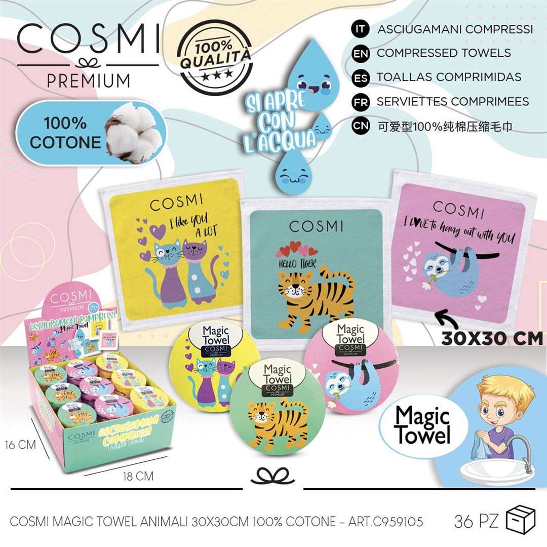 92162 8053285021088 1004733 asciugamani compressi magic towel
