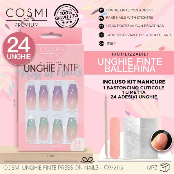 92171 8053285022023 1004642 unghie finte ballerina media 24 pz n°115