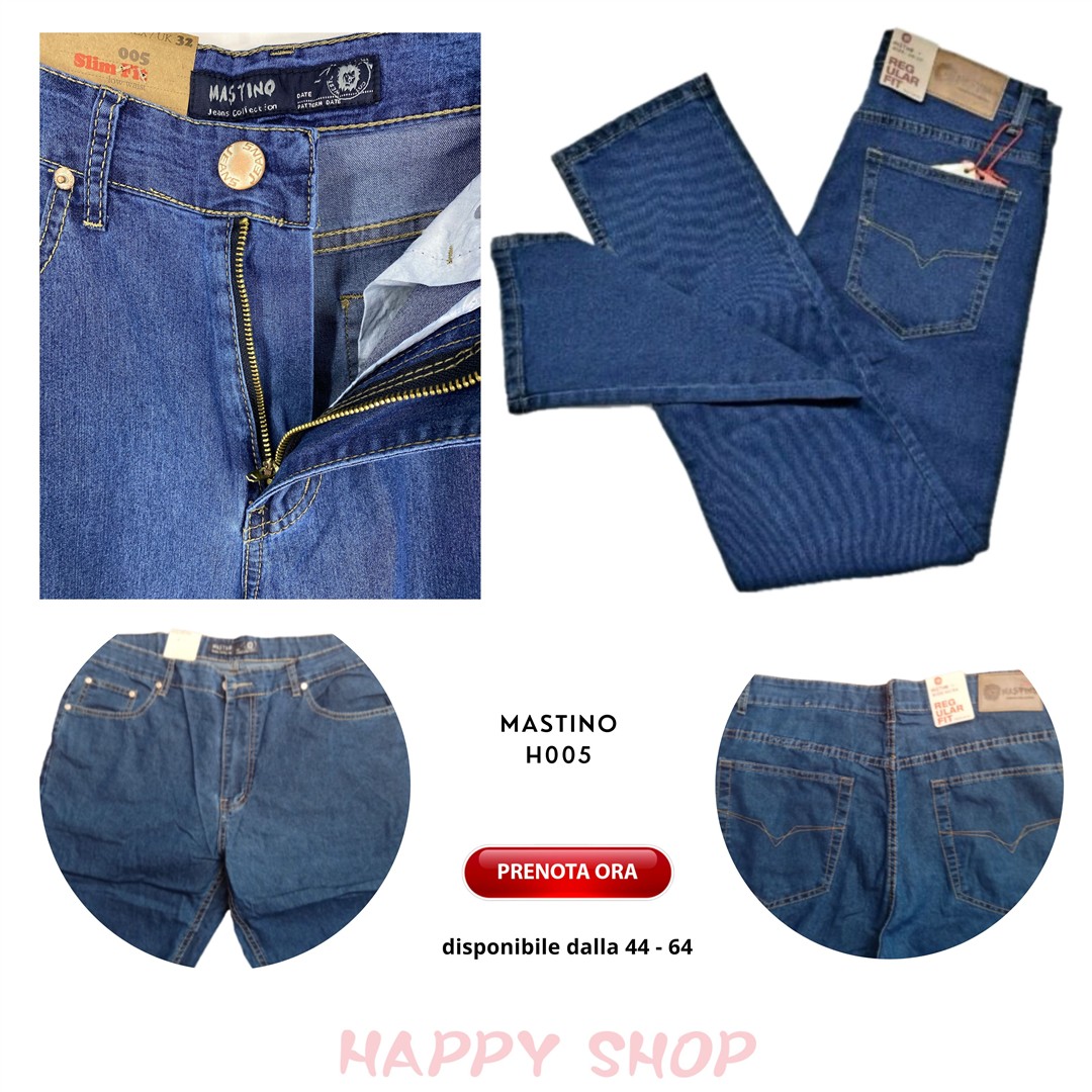 0 9290000006411 H005-0 jeans uomo taglia forte estivo 5 tasche vita regolare size:46-64