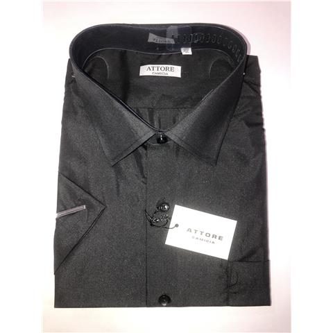 79871 9200000798711 ATTORE-MEZZA MANICA-NERO-51 ABBIGLIAMENTO UOMO CAMICIA REGOLARE MANI.CORTE COLLO CLASSICO SIZE:39-51 100%COTONE COL.NERO TG.51