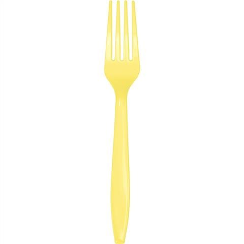 92640 073525109053 FOR-RI-GIALLO-24PZ FORCHETTE RIUTILIZZABILI IN PLASTICA COL.GIALLO TG.24PZ