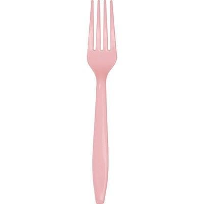 92643 735251090844 FOR-RI-ROSA-24PZ FORCHETTE RIUTILIZZABILI IN PLASTICA COL.ROSA TG.24PZ