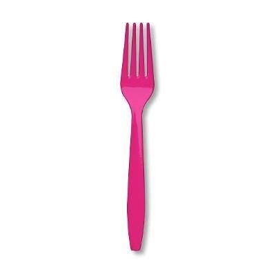 92645 073525183046 FOR-RI-FUCSIA-24PZ FORCHETTE RIUTILIZZABILI IN PLASTICA COL.FUCSIA TG.24PZ