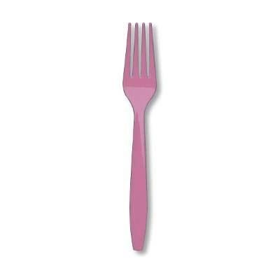 92647 073525109084 FOR-RI-ROSA CHIARO-24PZ FORCHETTE RIUTILIZZABILI IN PLASTICA COL.ROSA CHIARO TG.24PZ