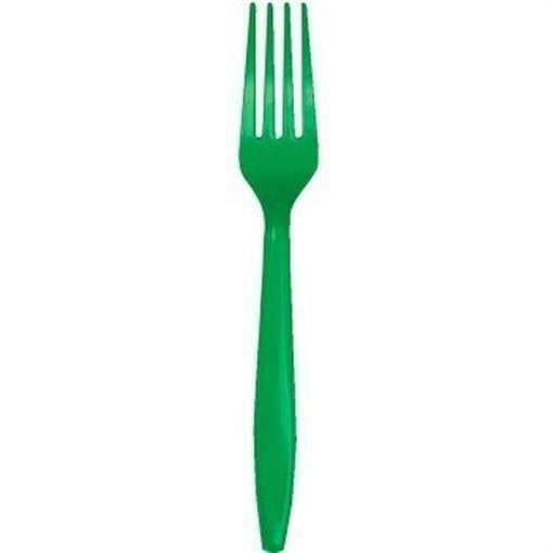 92648 073525109121 FOR-RI-VERDE-24PZ FORCHETTE RIUTILIZZABILI IN PLASTICA COL.VERDE TG.24PZ